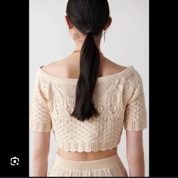 ba&sh Cream Knit Off the Shoulder Top - Picture 2 of 2